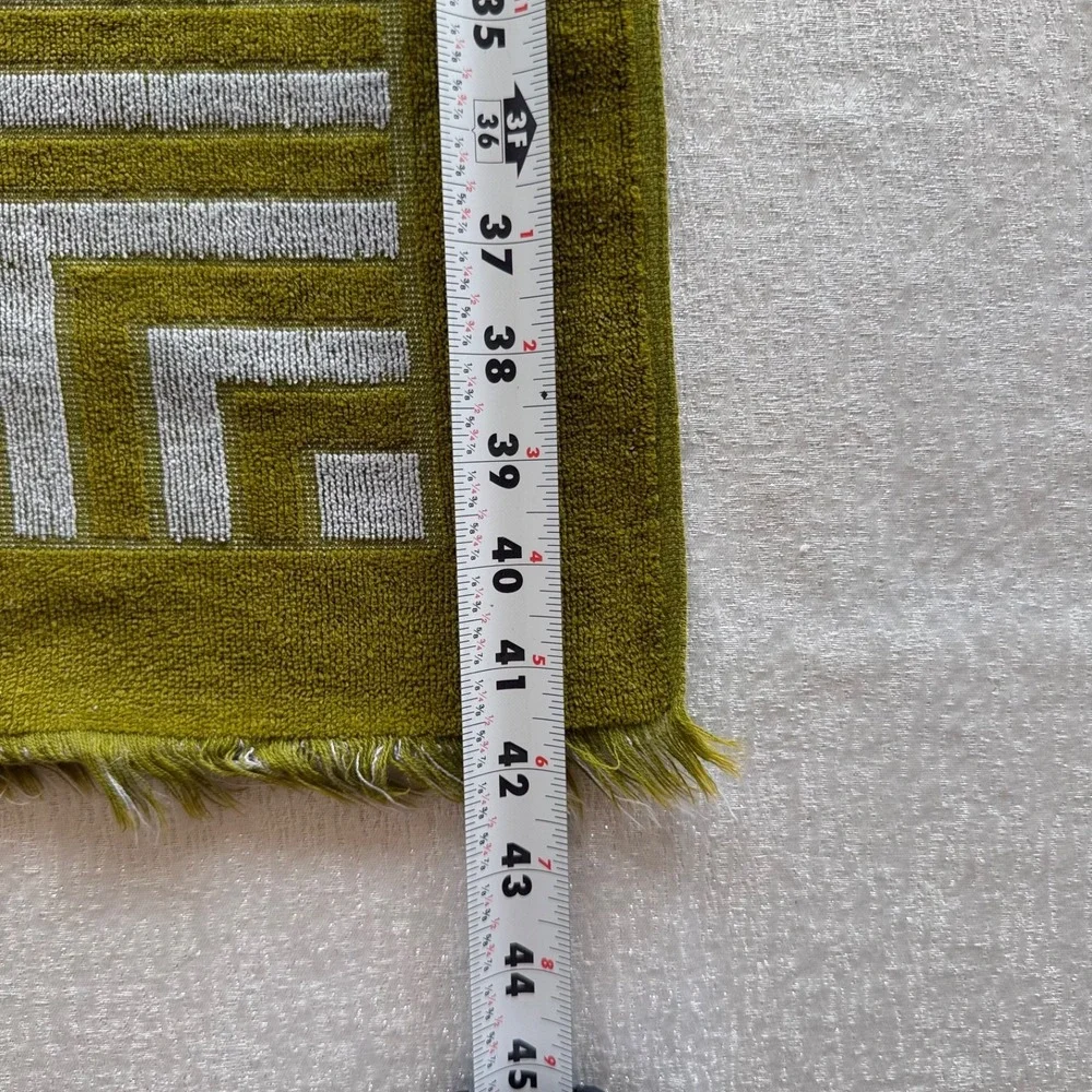 Vintage Yves Saint Laurent Fieldcrest Bath Towel Geometric MCM Fringe USA